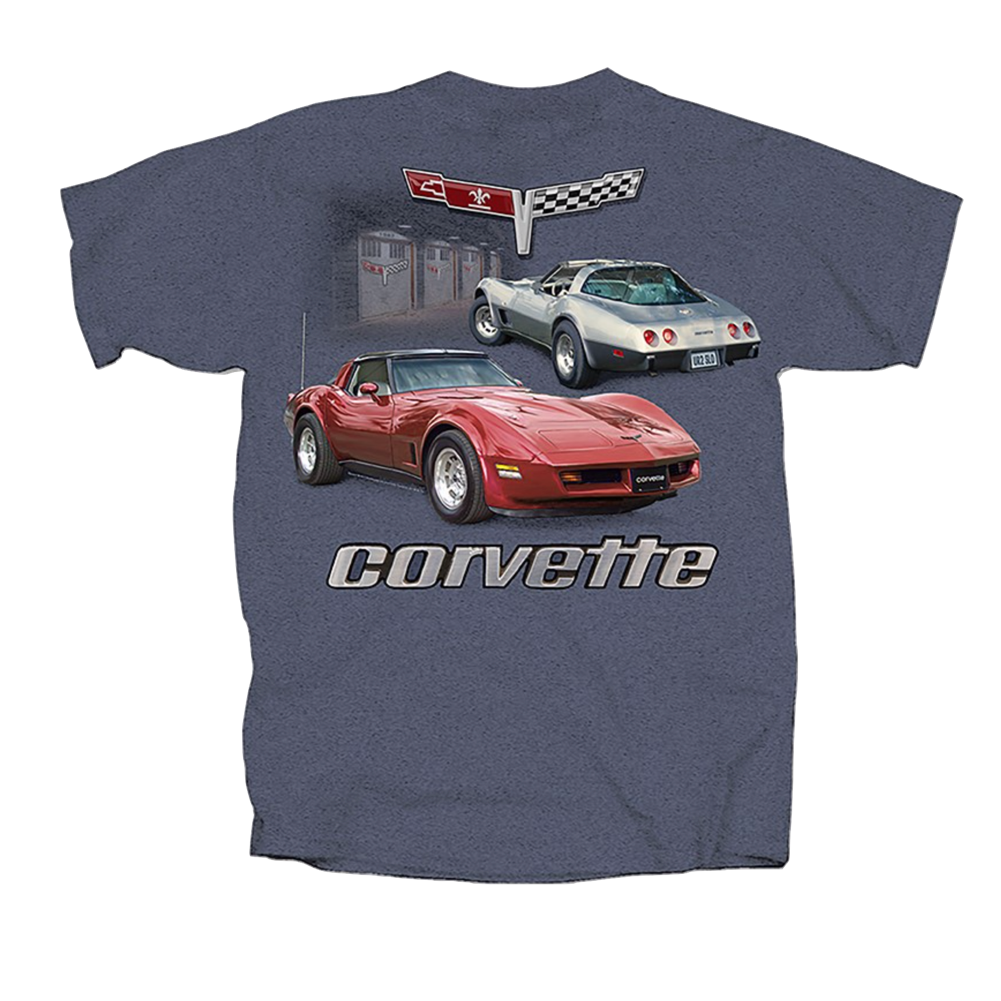 Corvette C3 T-Shirt Corvette C3 Vette Garage Indigo Heather