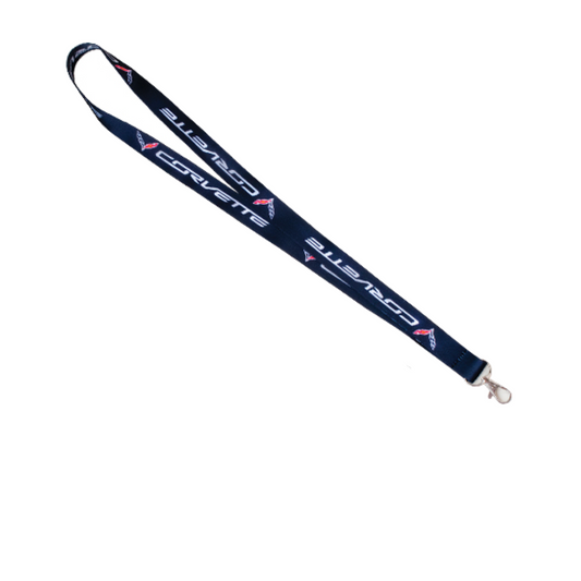 Corvette Schlüsselband mit Corvette C7 Logo Flag Print