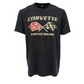 Corvette T-Shirt Corvette Crossflag Logo T-Shirt Vintage Racing Schwarz