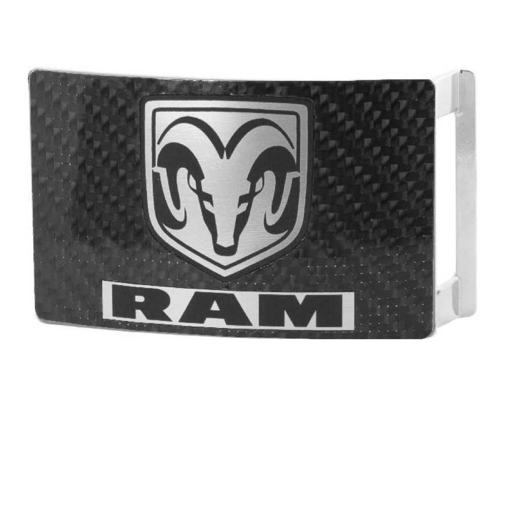 Dodge RAM Gürtelschnalle Dodge RAM Buckle Ram Logo Carbon Eckig