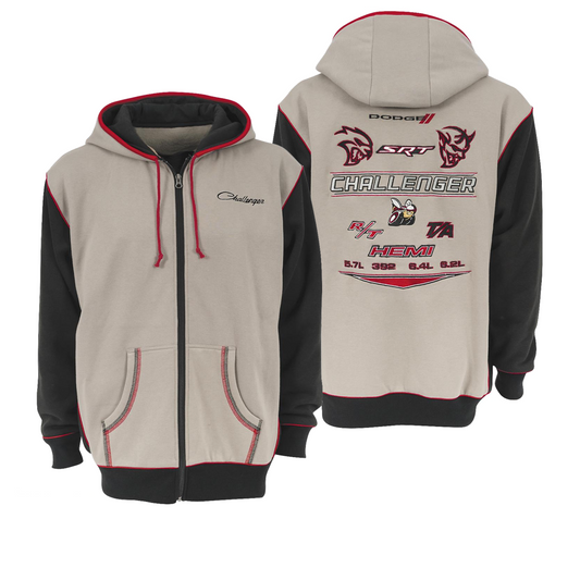 Dodge Challenger Kapuzenjacke Challenger Hoodie SRT HEMI R/T Bestickt