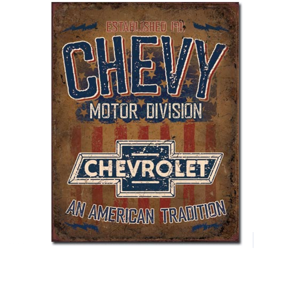 Chevrolet Blechschild "Chevy American Tradition" Vintage Sign