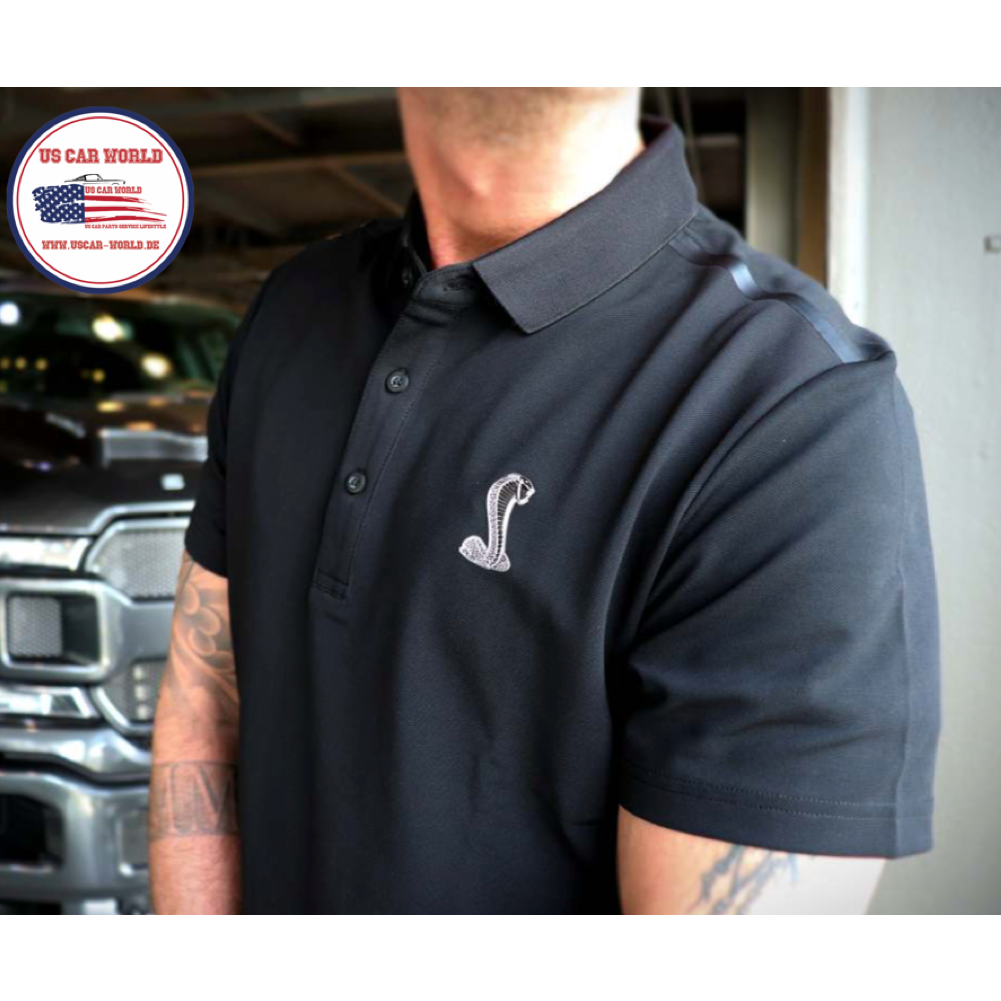 Shelby Poloshirt mit Shelby Super Snake Logo Schwarz