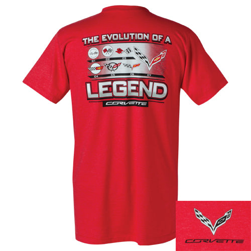 Corvette T-Shirt Corvette Logo Collage The Evolution Of A Legend Rot
