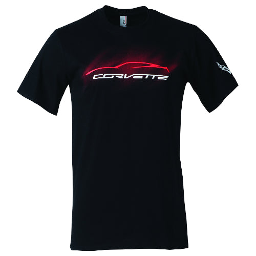 Corvette C7 Stingray T-Shirt Corvette C7 Silhouette Schwarz