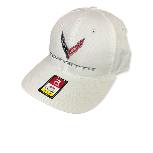 Corvette C8 Basecap mit Corvette Logo Flag Weiß