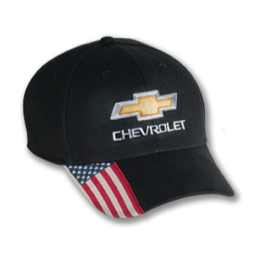 Chevrolet Basecap Chevy Gold Bowtie Stars & Stripes Flag Cap Schwarz