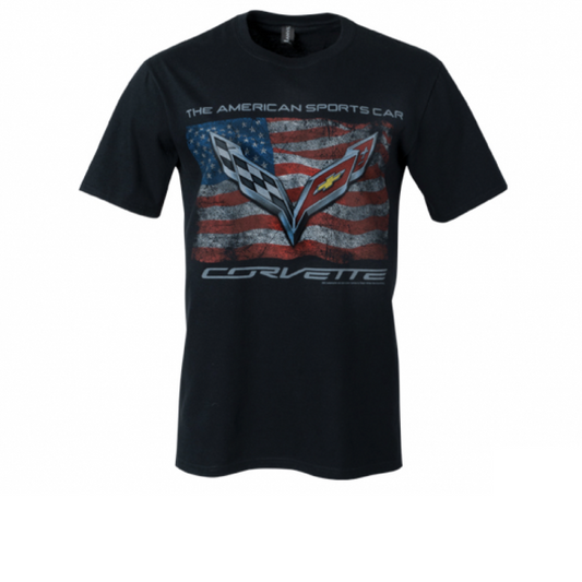 Corvette T-Shirt Corvette C7 American Sports Car Schwarz