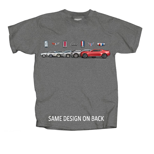 Camaro T-Shirt Camaro Band Collage Camaro Thru The Years Grau