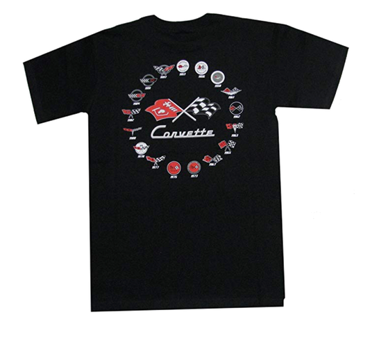 Corvette T-Shirt Corvette since 1953 Logo Collage Schwarz