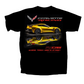 Corvette T-Shirt Corvette C7 Z06 Racing Mirrored Schwarz