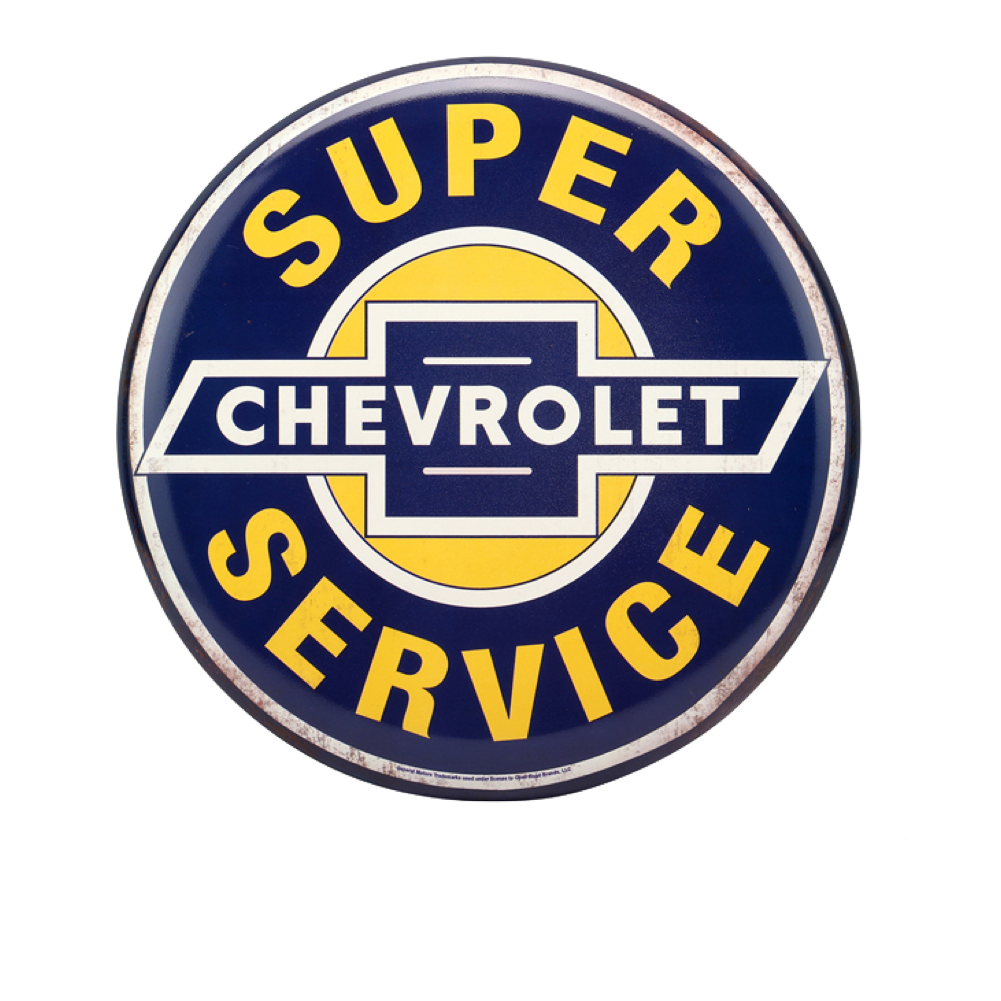 Chevrolet Vintage Blechschild Super Chevy Service Emaille Sign