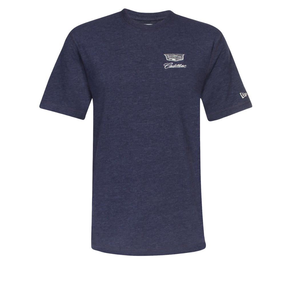 Cadillac T-Shirt mit Cadillac Classic Logo Blau Melangiert