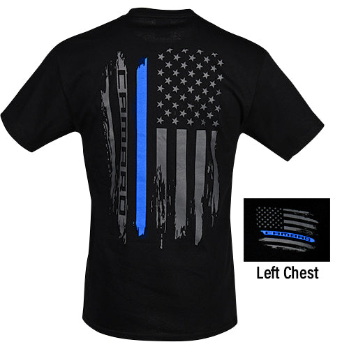 Camaro T-Shirt US Flag Blue Stripe Schwarz