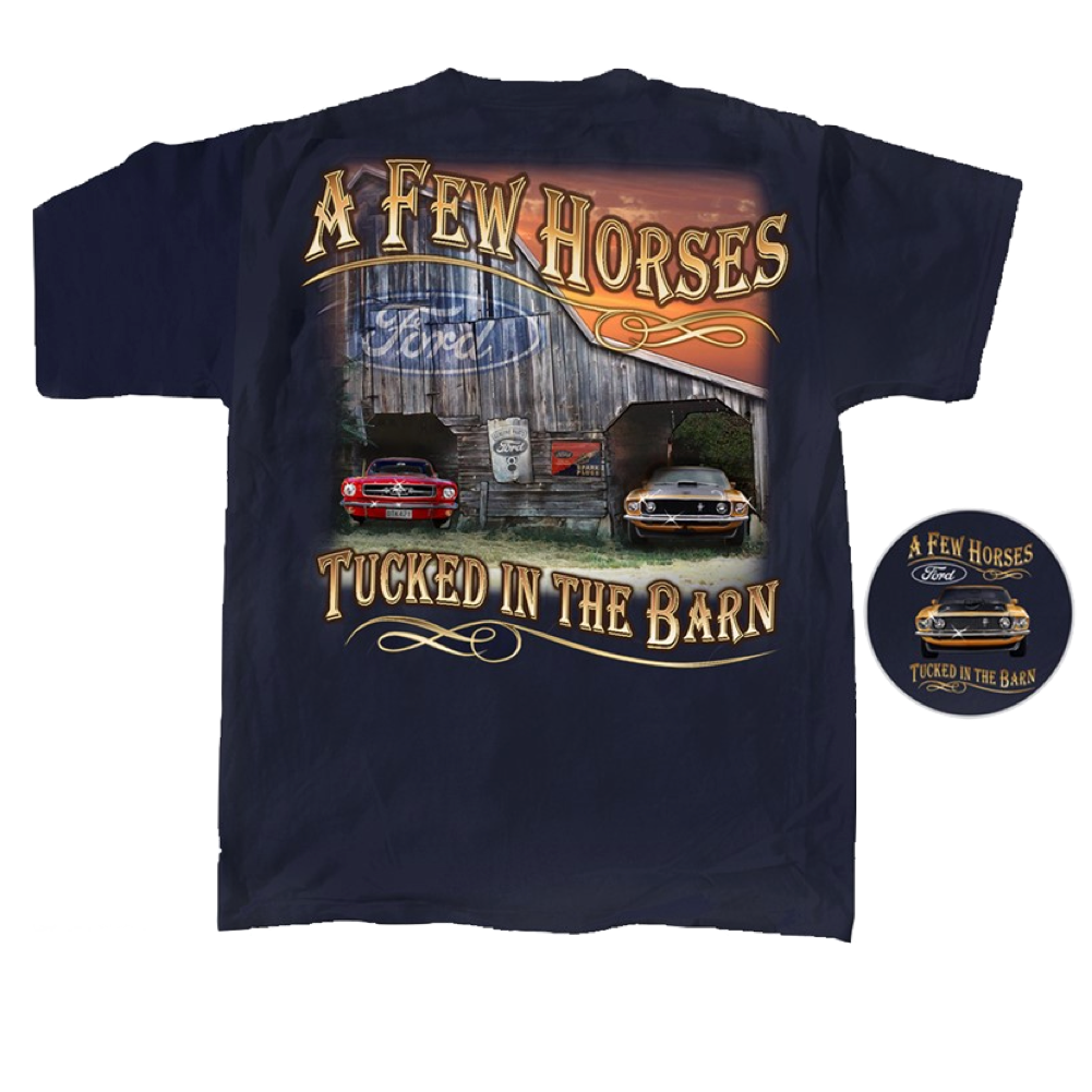Ford Mustang T-Shirt A Few Horses Ford Mustang Classic Navy
