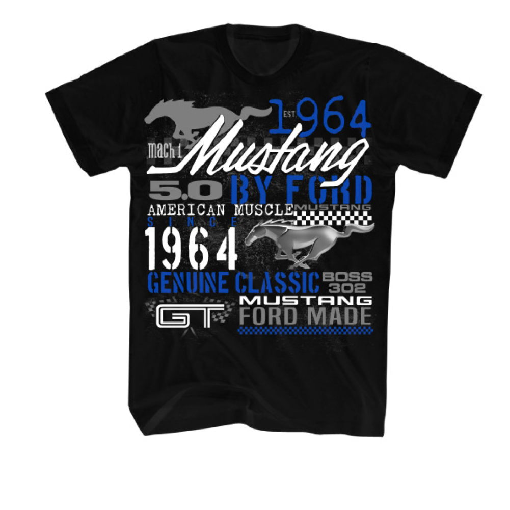 Ford Mustang T-Shirt Ford Mustang since 1964 Collage Schwarz