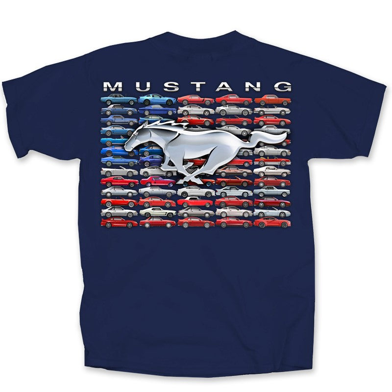 Ford Mustang T-Shirt Ford Mustang American Flag Of Cars Dunkelblau