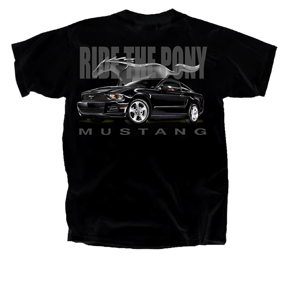 Ford Mustang T-Shirt Mustang Ride The Pony Schwarz