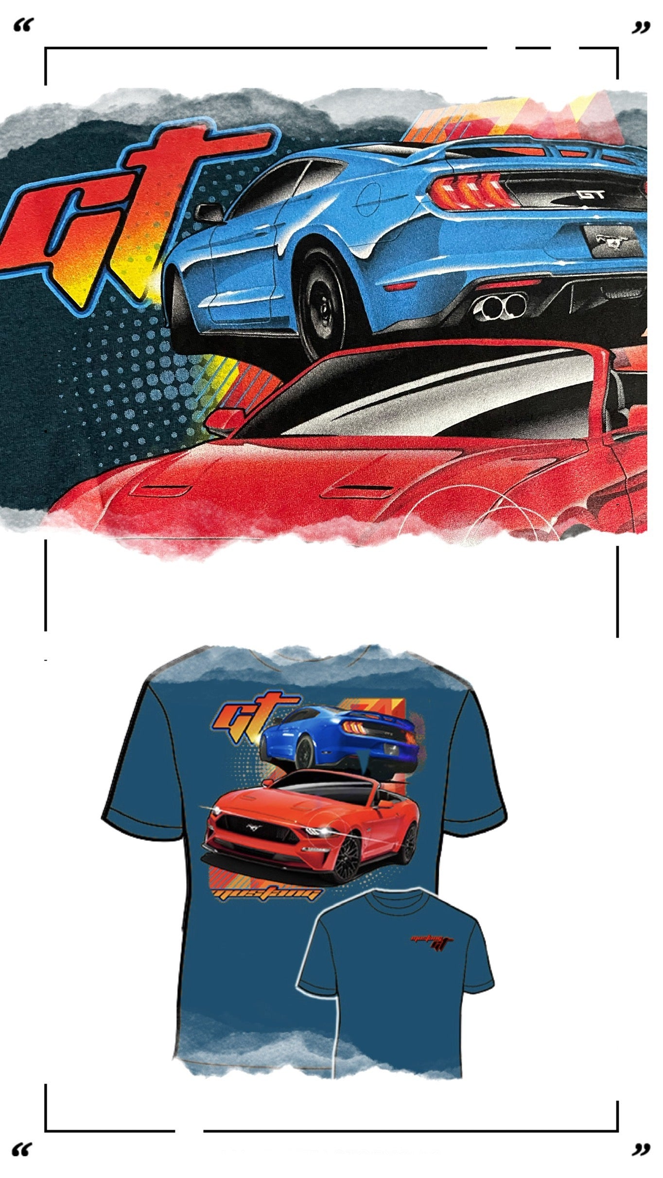 Ford Mustang T-Shirt Ford Mustang GT Petrol Blue