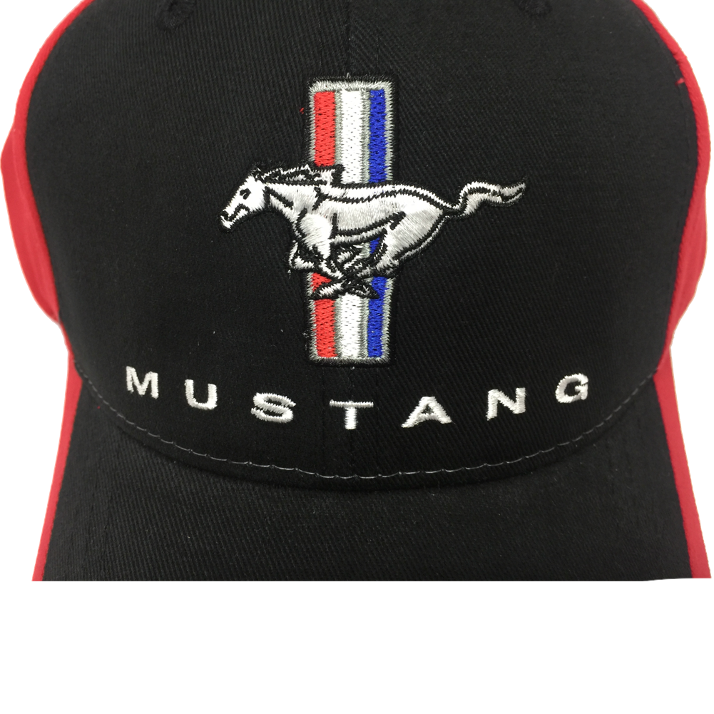 Ford Mustang Tribar Basecap Mustang Tribar Logo Schwarz/Rot