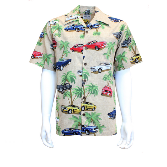 Ford Mustang Hawaii Hemd Camp Shirt Mustang Collage Vintage