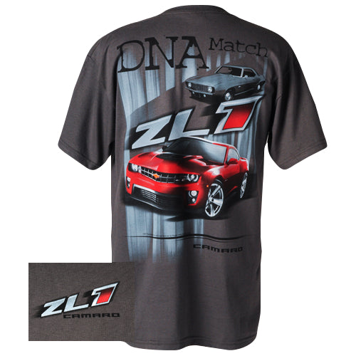 Camaro T-Shirt Camaro ZL1 Motiv DNA Match Dunkelgrau