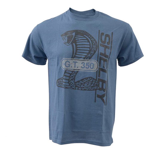 Shelby T-Shirt Shelby GT350 Super Snake Logo Blau