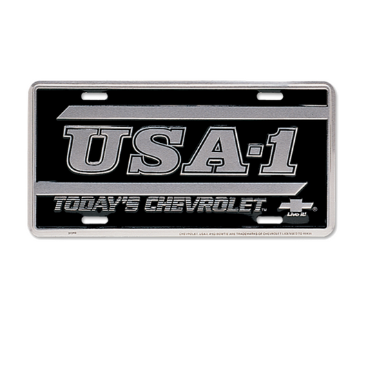 Chevrolet License Plate USA-1 Today's Chevrolet Schwarz/Silber
