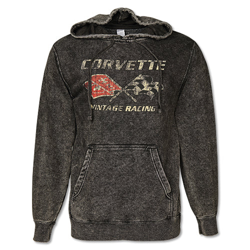 Corvette Hoodie Sweatshirt Kapuzenpullover Corvette Vintage Logo Grau