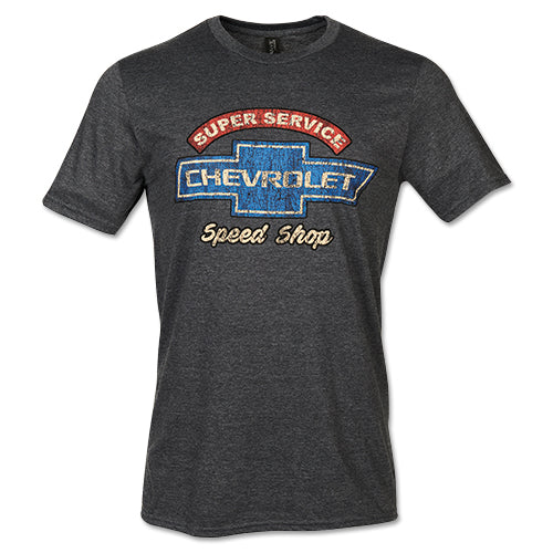 Chevrolet T-Shirt Chevy Super Service Speed Shop Logo Grau