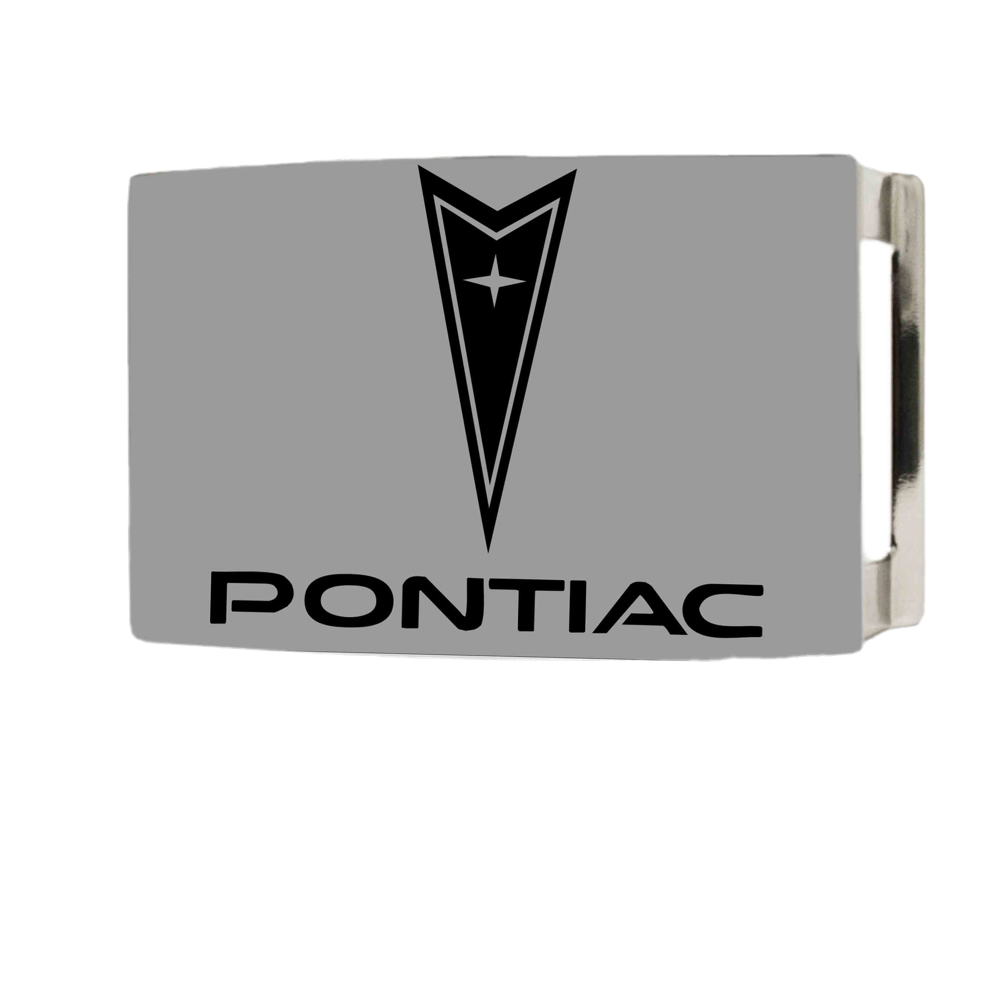 Pontiac Gürtelschnalle Pontiac Buckle mit Pontiac Logo Gebürstet