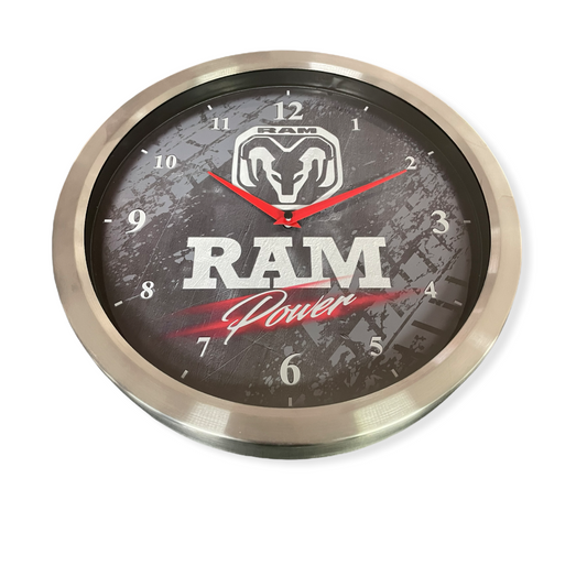 Dodge RAM Wanduhr Dodge RAM Uhr mit RAM Power Logo Edelstahl