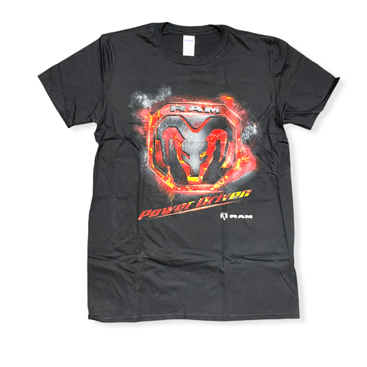 Dodge RAM T-Shirt Dodge RAM Power Driven Flames Logo Schwarz