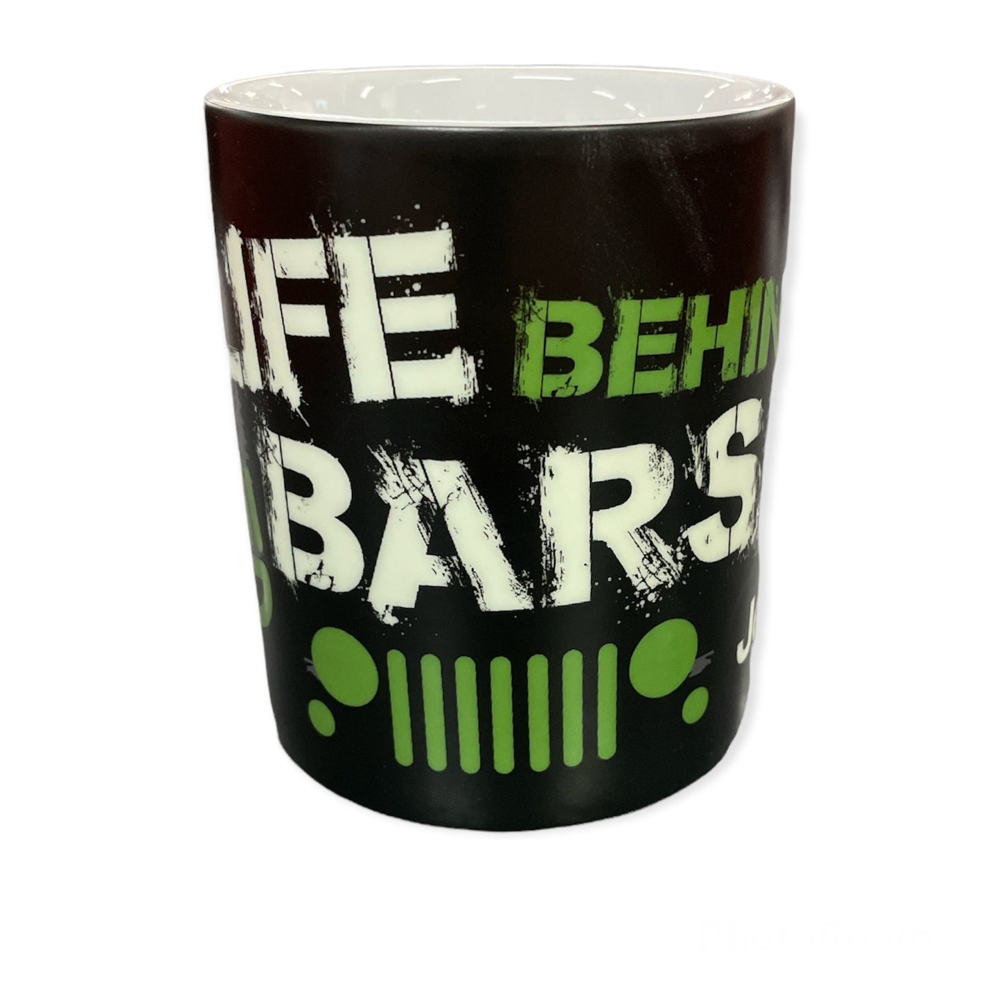 Jeep Kaffeetasse Tasse Mug mit Jeep Motiv "Behind Bars"