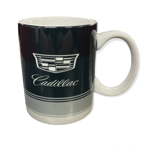 Cadillac Kaffeetasse Tasse Mug mit Cadillac Pinstripe Motiv Schwarz/Grau