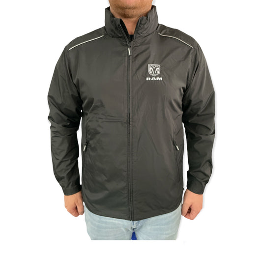 Dodge RAM Windjacke Regenjacke mit gesticktem RAM Logo Schwarz