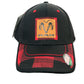 Dodge RAM Basecap RAM Logo Leder Tag Trucker Cap Mesh Kariert Schwarz/Rot