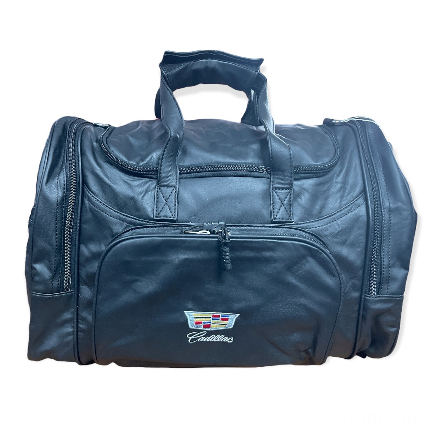 Cadillac Reisetasche Sporttasche Duffel Bag Leder Schwarz