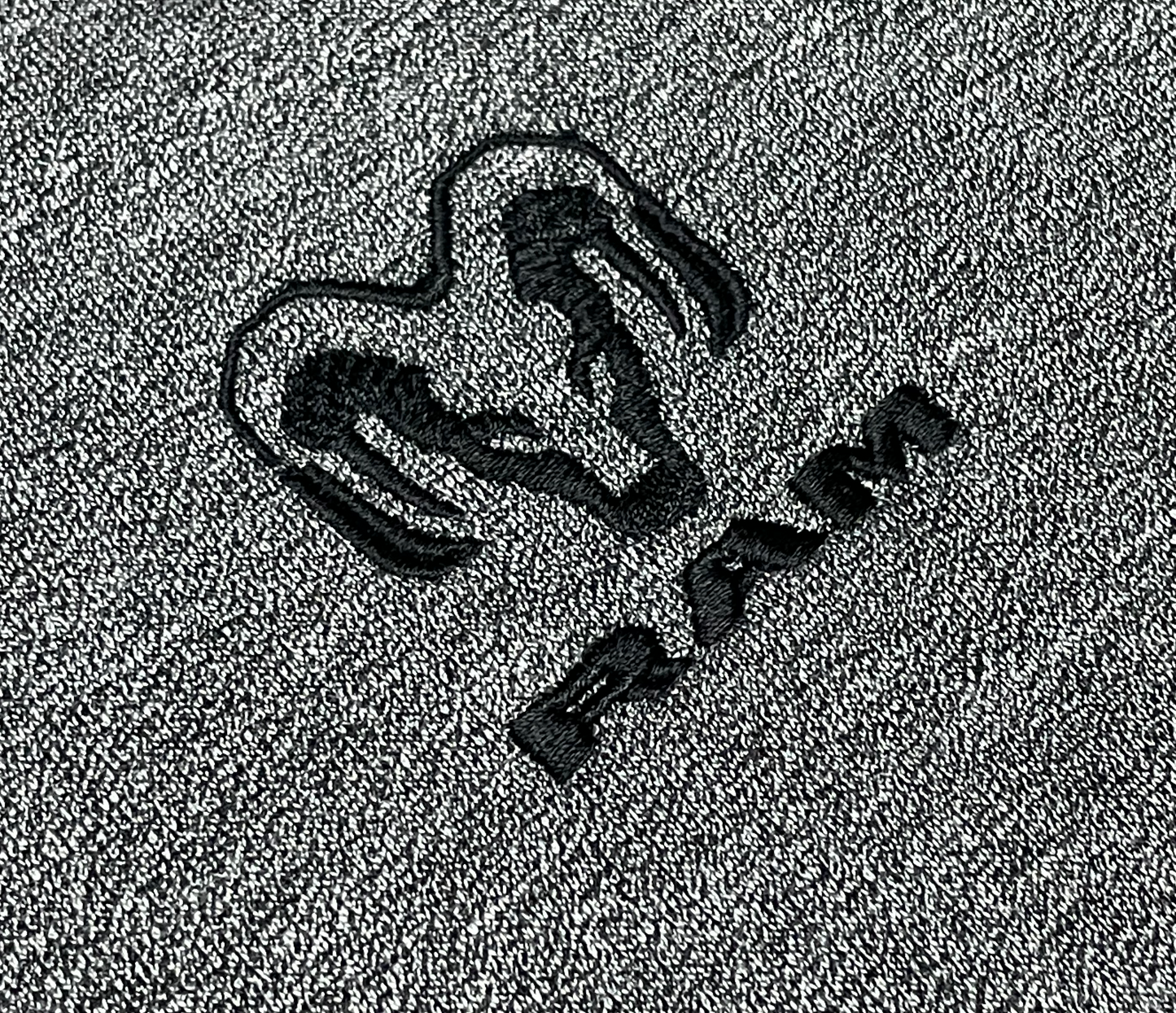 Dodge RAM Sweatjacke Kapuzenjacke RAM Logo bestickt Grau Melangiert
