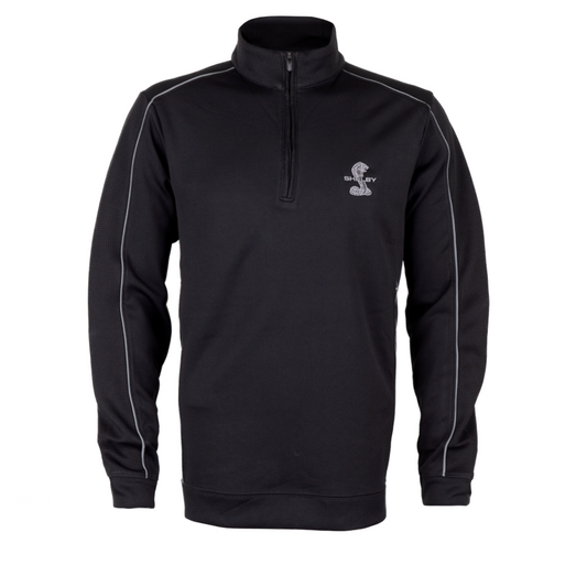 Shelby Quarter Zip Sweatshirt mit Gesticktem Shelby Logo Schwarz