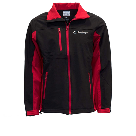 Dodge Challenger Softshelljacke Challenger Logo Bestickt Schwarz/Rot