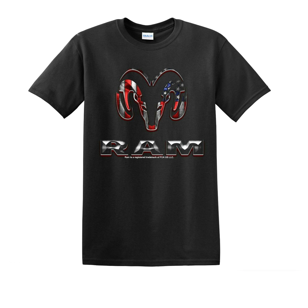 Dodge RAM T-Shirt Dodge RAM Patriotic Motiv Schwarz