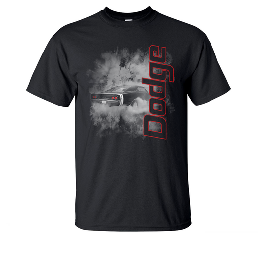 Dodge Charger T-Shirt mit Dodge Charger Burnout Motiv Schwarz