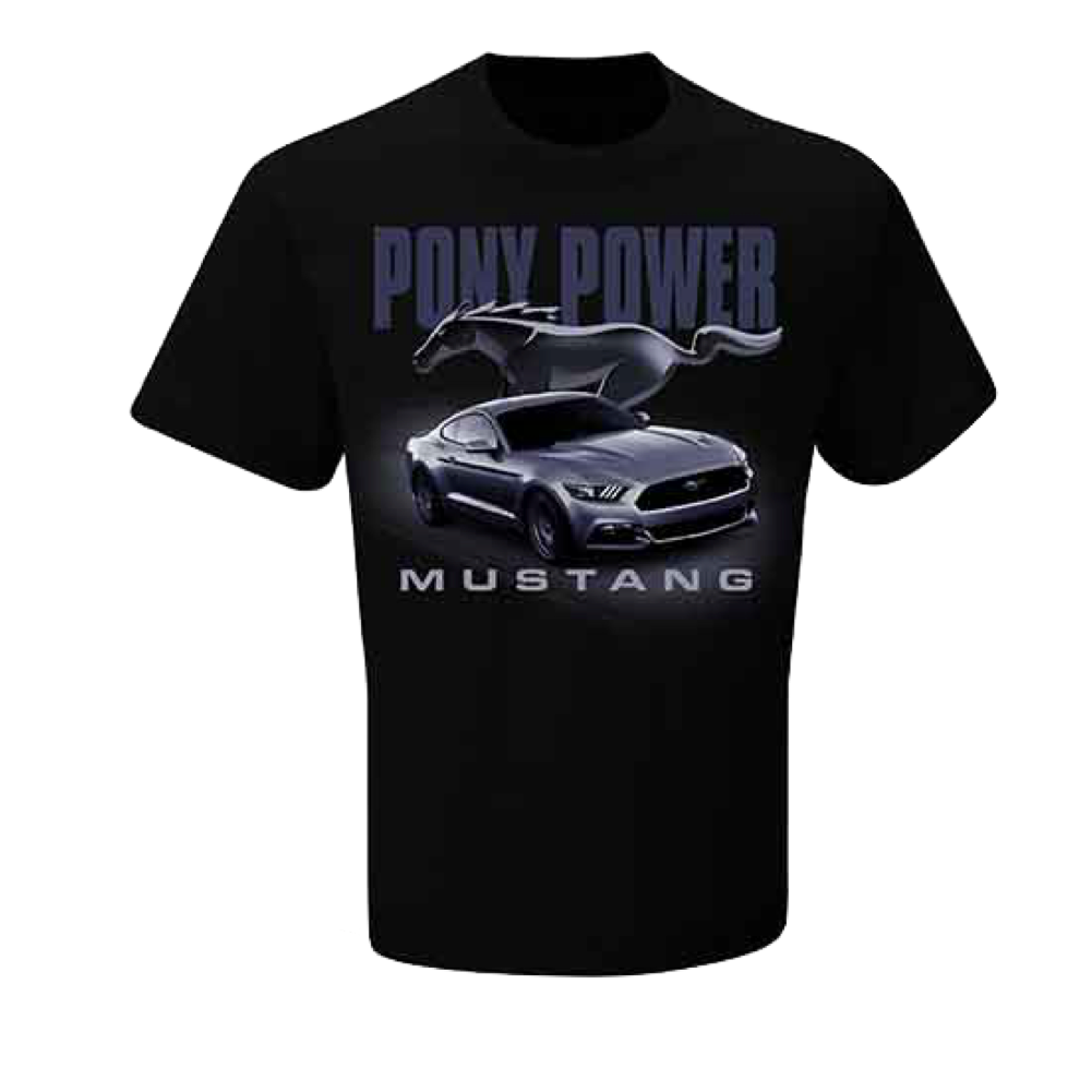 Ford Mustang T-Shirt Pony Power Ford Mustang Generation 6 Schwarz