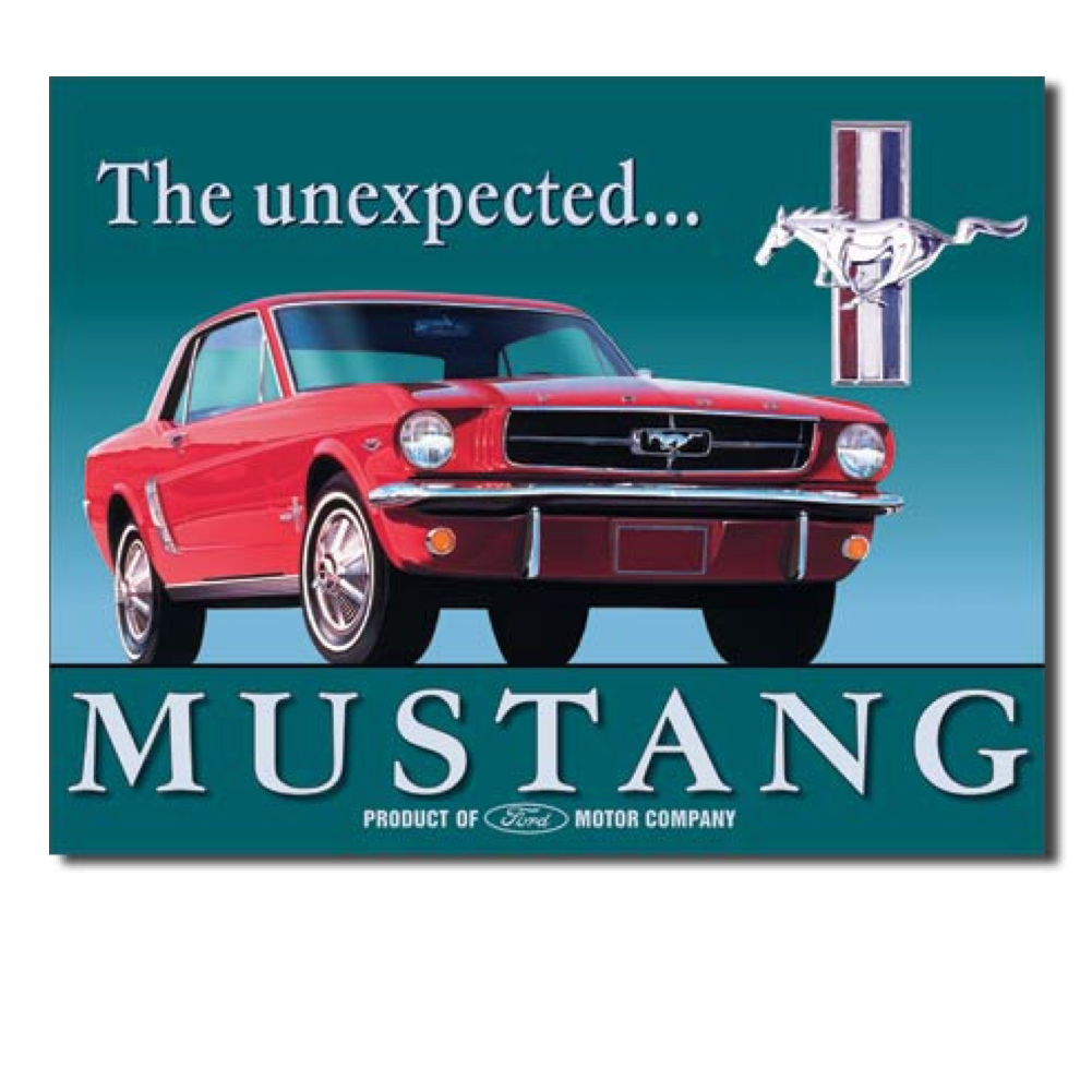 Ford Mustang Blechschild "The Unexpected Mustang since 1964"
