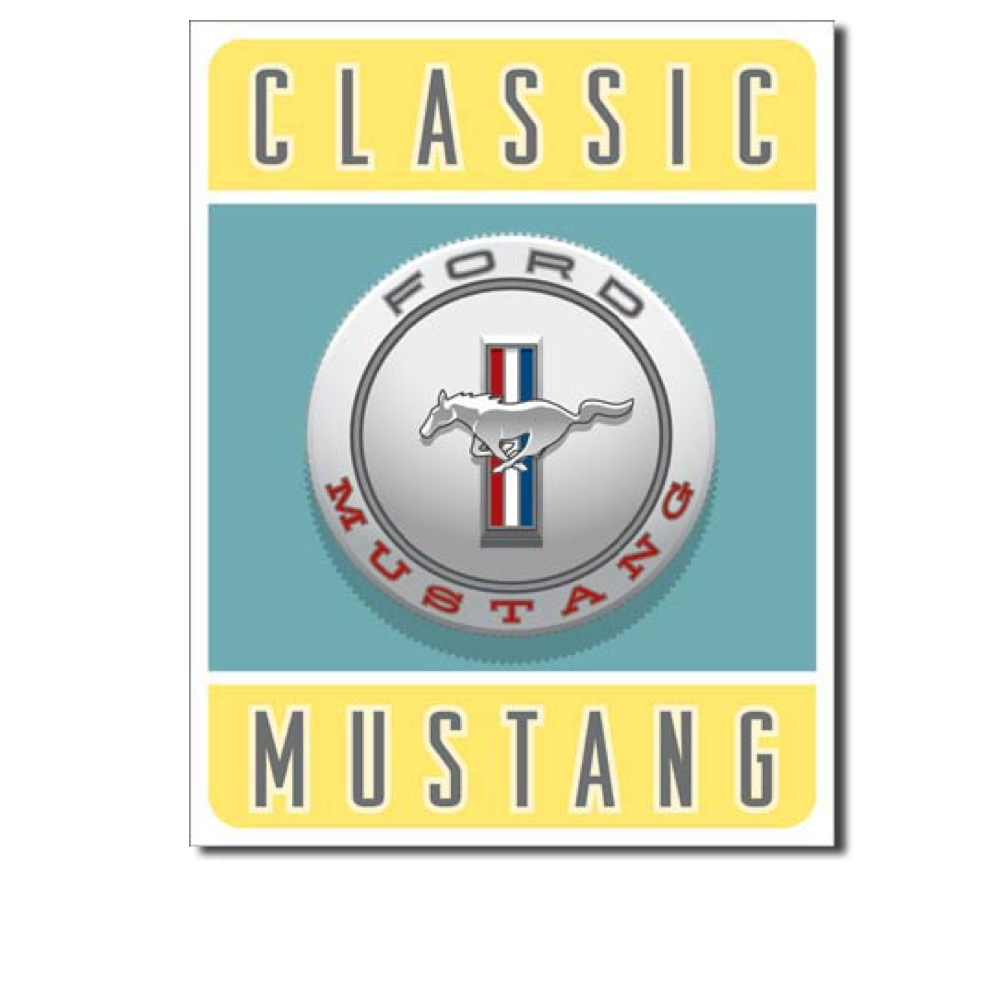 Ford Mustang Blechschild "Classic Mustang Tribar Logo"