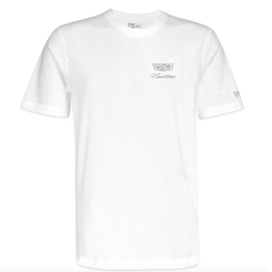 Cadillac T-Shirt mit Cadillac Classic Logo Weiß Melangiert