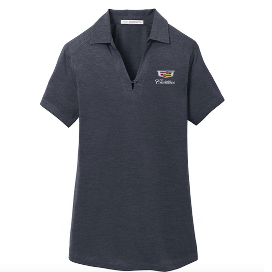 Cadillac Damen Poloshirt mit gesticktem Cadillac Classic Logo Carbongrau