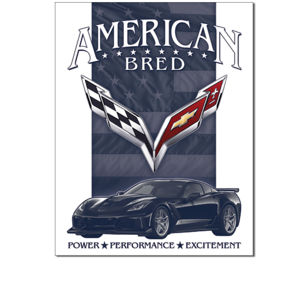 Corvette Blechschild "Corvette C7 American Bred"