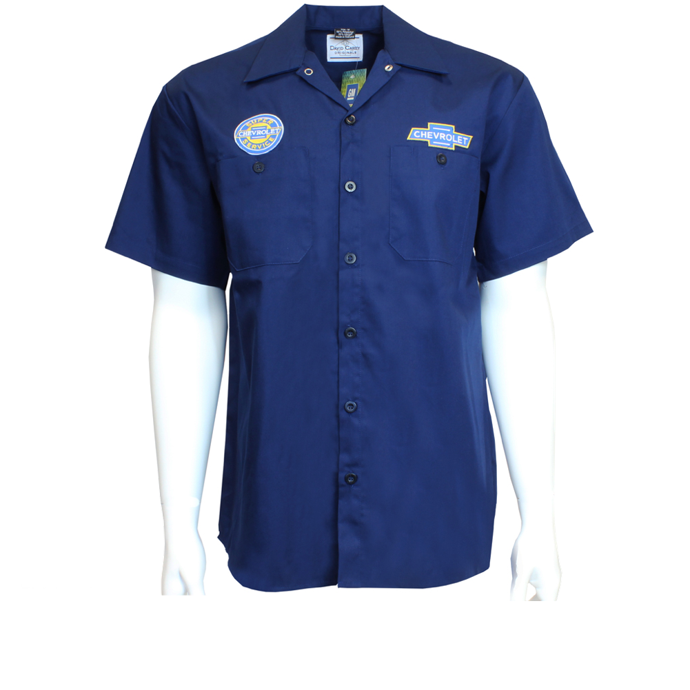 Chevrolet Mechanics Shirt Chevy Mechanikerhemd Camp Shirt Navy